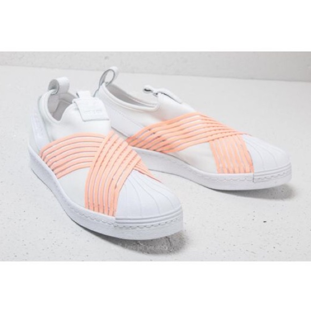 Adidas Original Superstar Slip On in White/Orange
